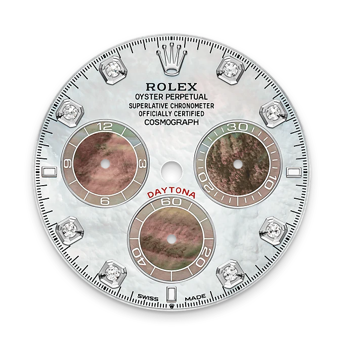 m126589rbr-0001_dial-mobile | Brela Rolex Cosmograph Daytona de Oro blanco de 18 quilates, M126589RBR-0001 | Brela