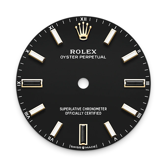 m124208-0001-dial-portrait | Brela Rolex Oyster Perpetual de oro amarillo de 18 quilates, M124208-0001 | Brela